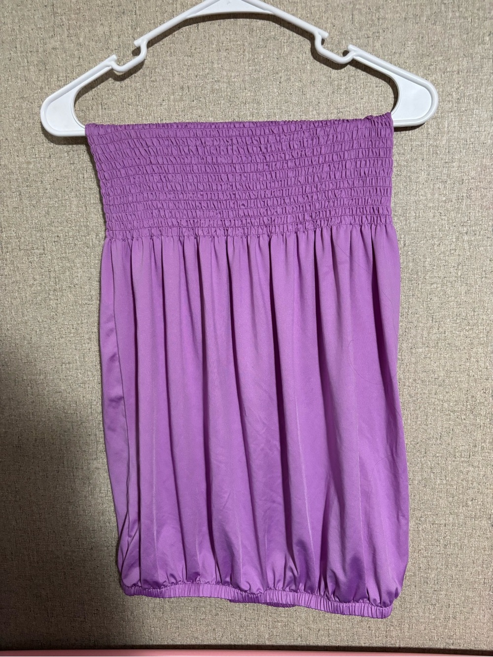 Lavender Purple Smocked Tube Top — Women’s Casual Strapless Top